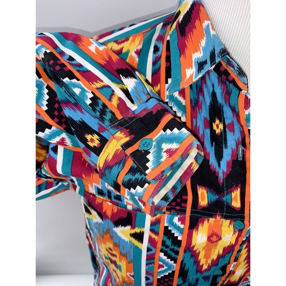 WRANGLER Women's Western Vintage Shirt Aztec Native American Authentic Sz L - Picture 4 of 7